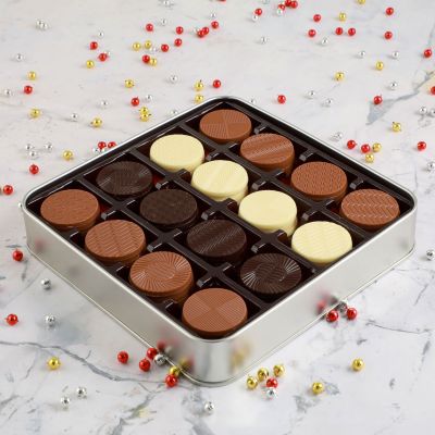 Yılbaşı Hediyesi Yuvarlak 64 Adet Madlen Çikolata (Metal Kutu) Yeşil - 2