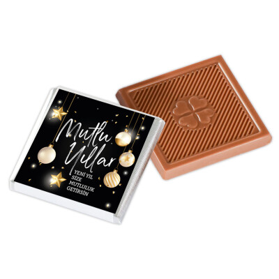 Yılbaşı Hediyesi (40 Adet Madlen Çikolata) (Asetat Kutu) Siyah - 2