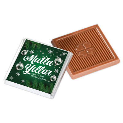 Yılbaşı Hediyesi (40 Adet Madlen Çikolata) (Asetat Kutu) Yeşil - 2