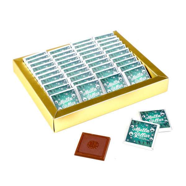 Yılbaşı Hediyesi (40 Adet Madlen Çikolata) (Asetat Kutu) Yeşil - 3