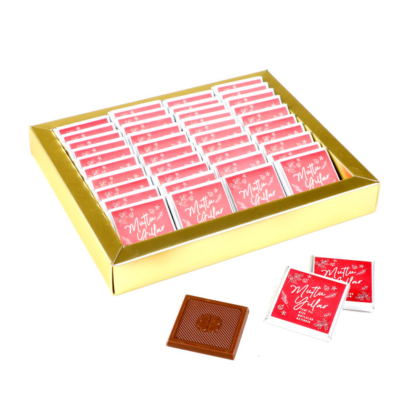 Yılbaşı Hediyesi (40 Adet Madlen Çikolata) (Asetat Kutu) Kırmızı - 3