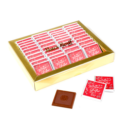 Yılbaşı Hediyesi (40 Adet Madlen Çikolata) (Asetat Kutu) Kırmızı - 1