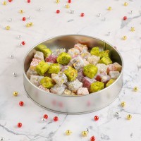 Kendi Fotoğrafınızla Yılbaşı Hediyesi Çifte Kavrulmuş Lokum (Metal Yuvarlak Kutu) 300g - 2