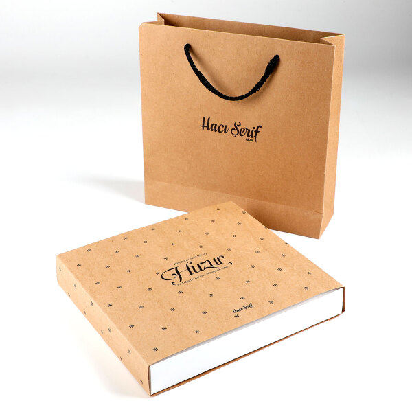 Yılbaşı Hediyesi Çikolatin 450g Kraft Kutu Çanta - 3