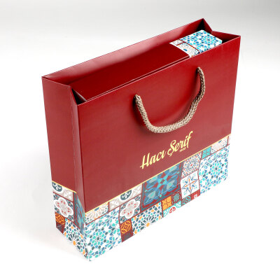 Yılbaşı Hediyesi Çikolatin 450g Motif Desenli Kutu Çanta - 4