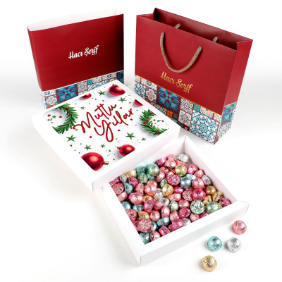 Yılbaşı Hediyesi Çikolatin 450g Motif Desenli Kutu Çanta - Hacı Şerif