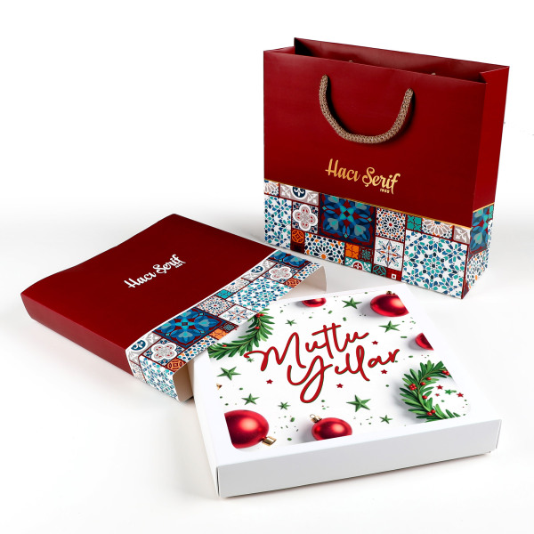 Yılbaşı Hediyesi Çikolatin 450g Motif Desenli Kutu Çanta - 2