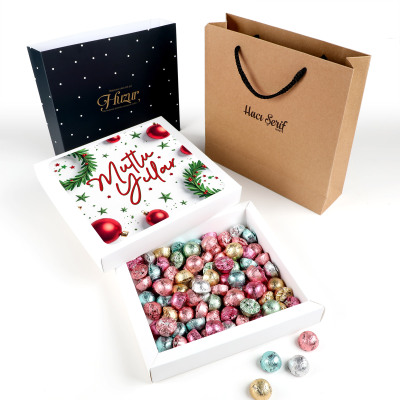 Yılbaşı Hediyesi Çikolatin 450g Siyah Kutu Kraft Çanta - Hacı Şerif