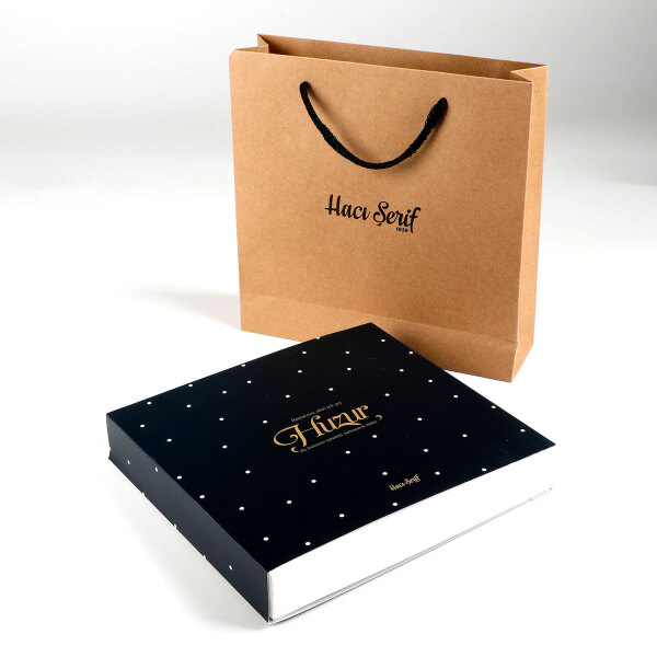 Yılbaşı Hediyesi Çikolatin 450g Siyah Kutu Kraft Çanta - 3