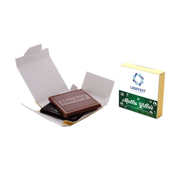 Yılbaşı Hediyesi Firmalara Özel Kurumsal Promosyon Logolu 6 Lı Madlen Çikolata - 2