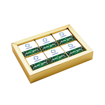 Yılbaşı Hediyesi Firmalara Özel Kurumsal Promosyon Logolu 6 Lı Madlen Çikolata - 1