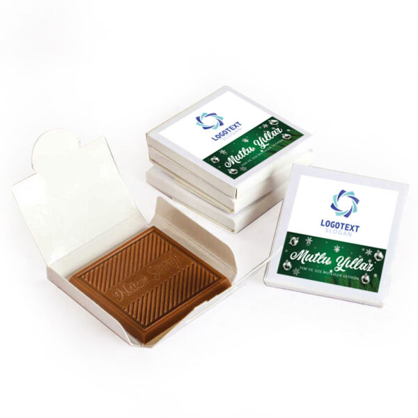 Yılbaşı Hediyesi Firmalara Özel Kurumsal Promosyon Logolu Sütlü Madlen Çikolata (Tek Madlen) - 1