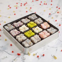 Yılbaşı Hediyesi Karışık Çifte Kavrulmuş Lokum (Metal Kutu) Yeşil - 2