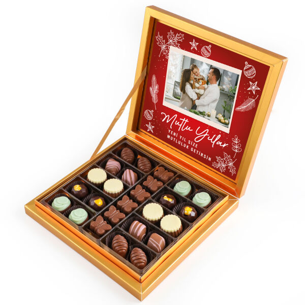 Fotoğraflı Yılbaşı Hediyesi Special Çikolata 285g (Gold Kutu) - 1