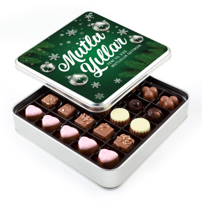 Yılbaşı Hediyesi Special Çikolata (Metal Kutu) Yeşil - Hacı Şerif