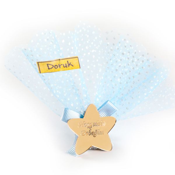 Yıldız Pileksi Dekorlu Erkek Bebek Lavanta Kesesi (Mıknatıslı) - 1